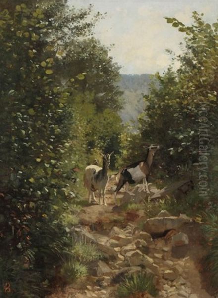 Le Sentier, Souvenir D'auvergne Oil Painting by Auguste Bonheur