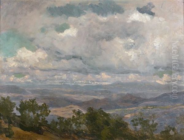 Etude De Nuages Sur Une Chaine Montagneuse Du Massif Central (study) Oil Painting by Auguste Bonheur