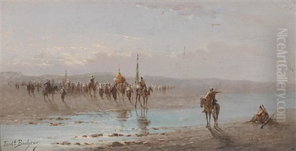 Passage D'un Che Sur Le Cheliff Algerie Oil Painting by Ferdinand Bonheur