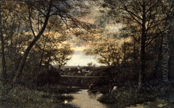 Ruisseau En Sous-bois Oil Painting by Ferdinand Bonheur
