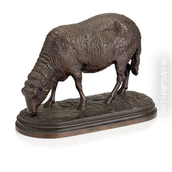 Sheep 23cm Wide, 16cm High (9 1/16in Wide Oil Painting by Rosa Bonheur