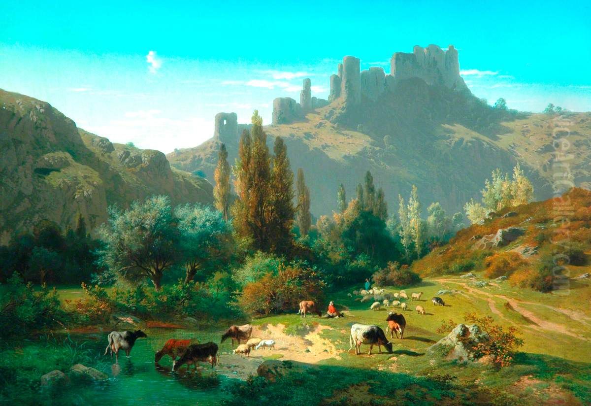 Landscape With Cattle Oil Painting by Rosa Bonheur