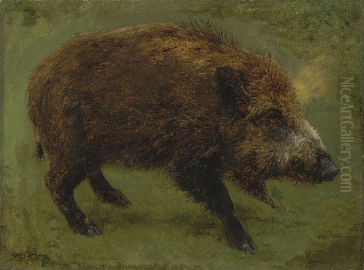 Wild Boar Oil Painting by Rosa Bonheur