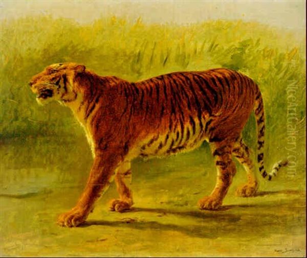 Tigre Royal Marchant Oil Painting by Rosa Bonheur