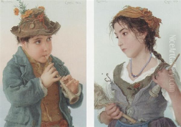 The Little Savoyard Oil Painting by Adriano Bonifazi