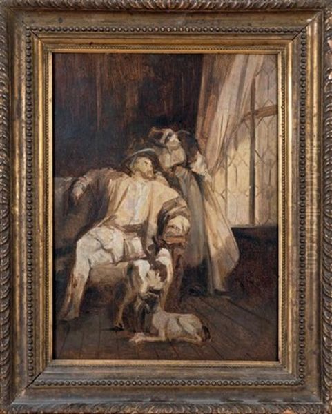 Francois Ier Et Sa Soeur Marguerite De Navarre Oil Painting by Richard Parkes Bonington