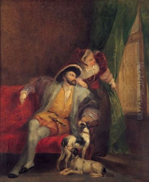 Francis I And Margaret Of Navarra Oil Painting by Richard Parkes Bonington