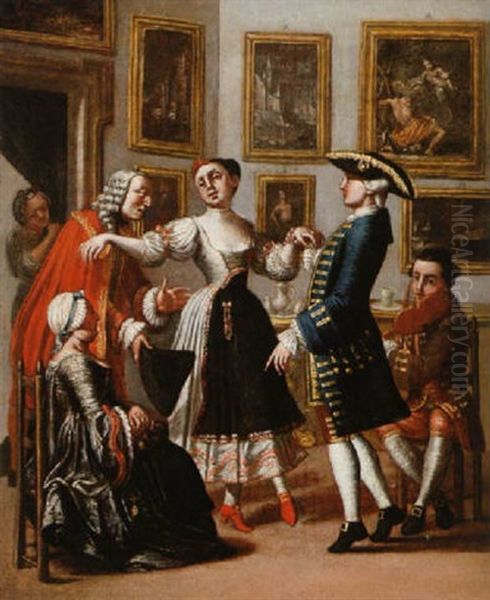 Le Menuet Galant Oil Painting by Giuseppe Bonito