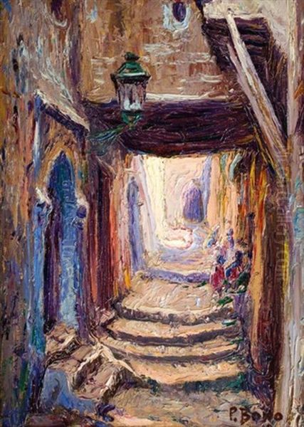 Ruelle Dans La Casbah D'alger Oil Painting by Primitif Bono
