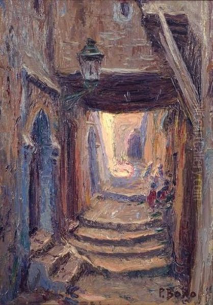 Rue Ben Ali Dans La Casbah D'alger Oil Painting by Primitif Bono