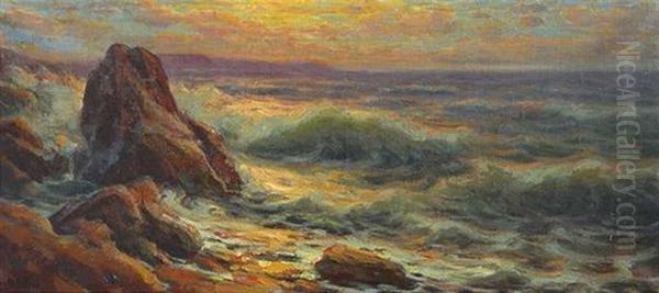 Felsige Meereskuste Oil Painting by Primitif Bono