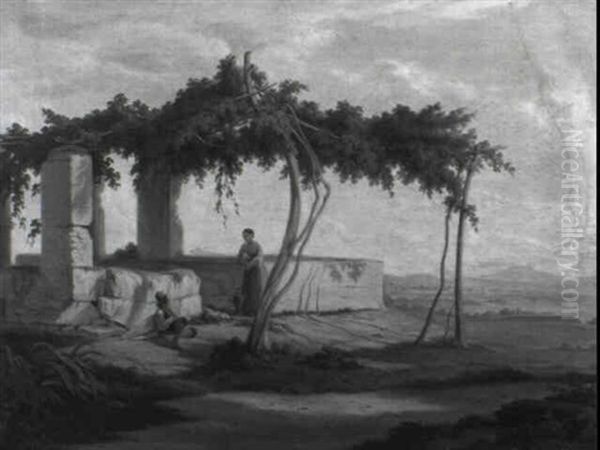 Landschaft Bei Neapel Oil Painting by Karl Gustav Salomon Bonstetten von Mestral