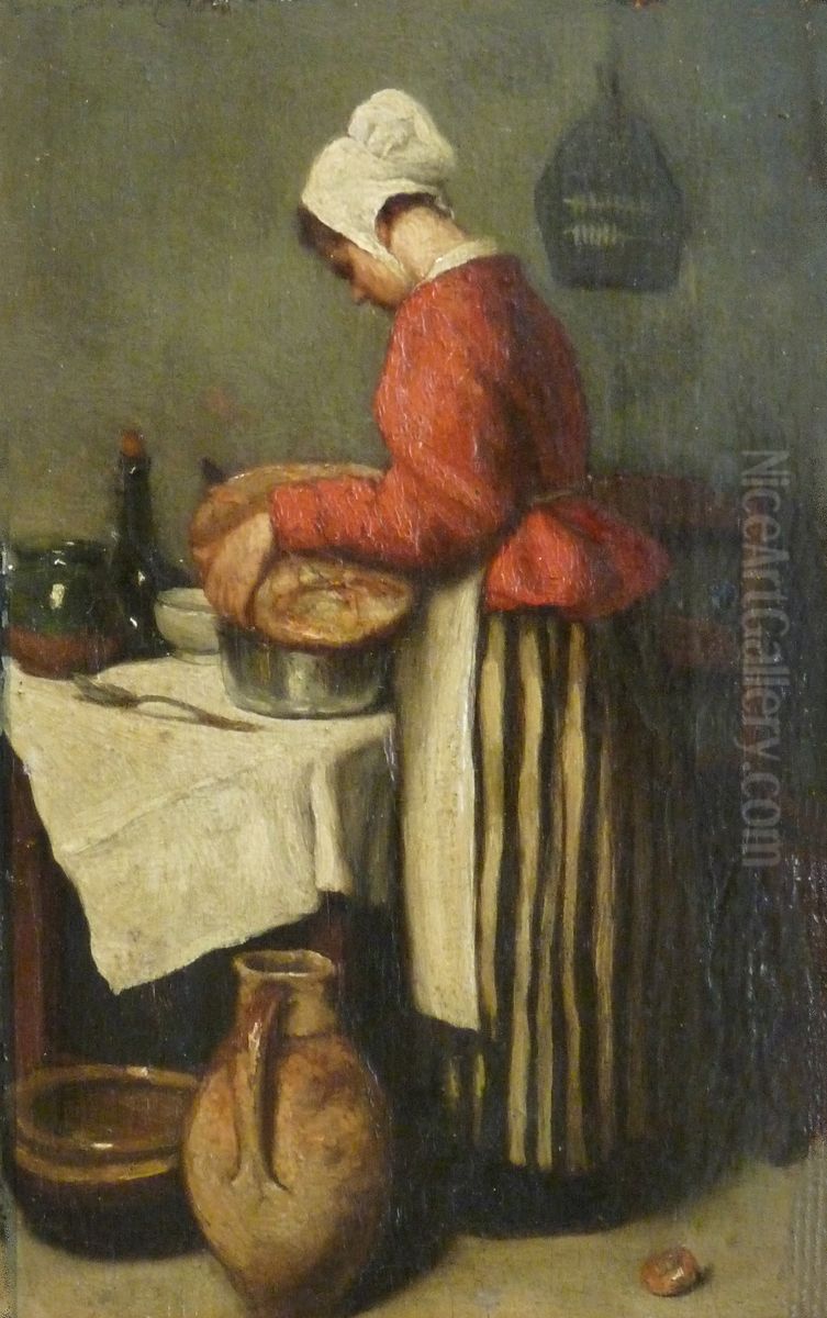 La Tailleuse De Soupe Oil Painting by Francois Bonvin