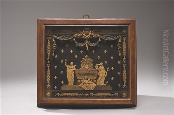 Project De Tombeau Pour Louis Xvi Et Madame Elisabeth, Fille De France (model; Set Of 2) Oil Painting by Giuseppe Maria Bonzanigo