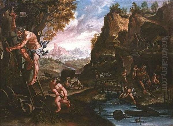 Nach Dem Sundenfall Oil Painting by Pietro Paolo Bonzi