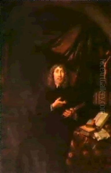 Bildnis Eines Theologen In Seiner Bibliothek Oil Painting by Arnold Boonen