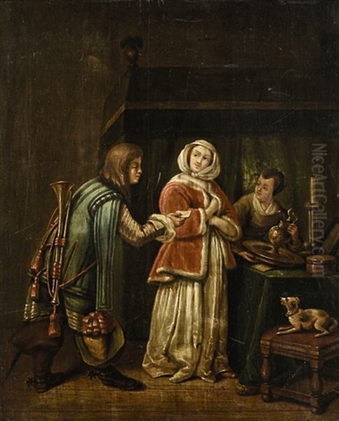 Der Verweigerte Brief Oil Painting by Gerard Ter Borch