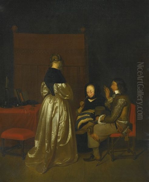 The Satin Gown Oil Painting by Gerard Ter Borch