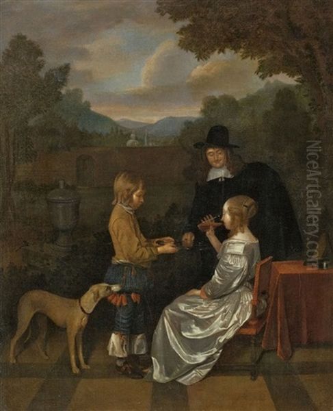The Refreshment Oil Painting by Gerard Ter Borch