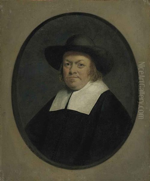 Portrait Of A Gentleman, Half-length Oil Painting by Gerard Ter Borch
