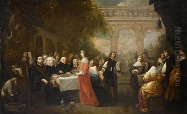 Festgesellschaft Oil Painting by Gerard Ter Borch