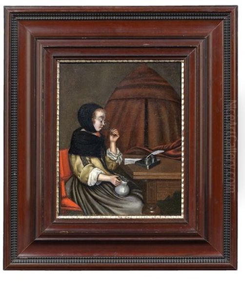 Die Weintrinkerin Oil Painting by Gerard Ter Borch