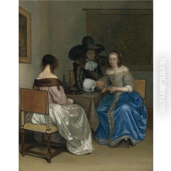 The Card Players Oil Painting by Gerard Ter Borch