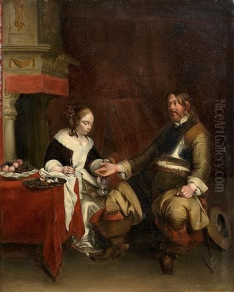 The Gallant Soldier Oil Painting by Gerard Ter Borch