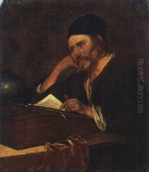 Heraclitus Oil Painting by Gerard Ter Borch