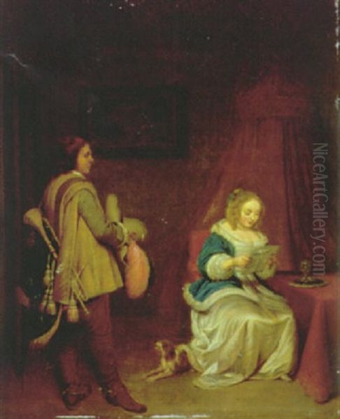 Der Liebesbrief Oil Painting by Gerard Ter Borch