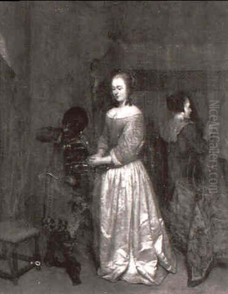 Jeune Femme A Sa Toilette Oil Painting by Gerard Ter Borch