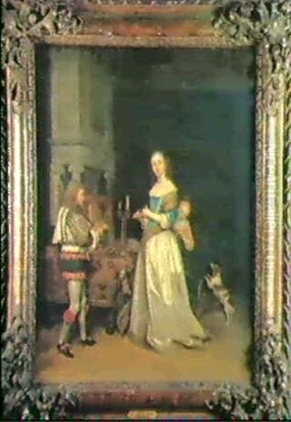 Jeune Femme A Sa Toilette Oil Painting by Gerard Ter Borch