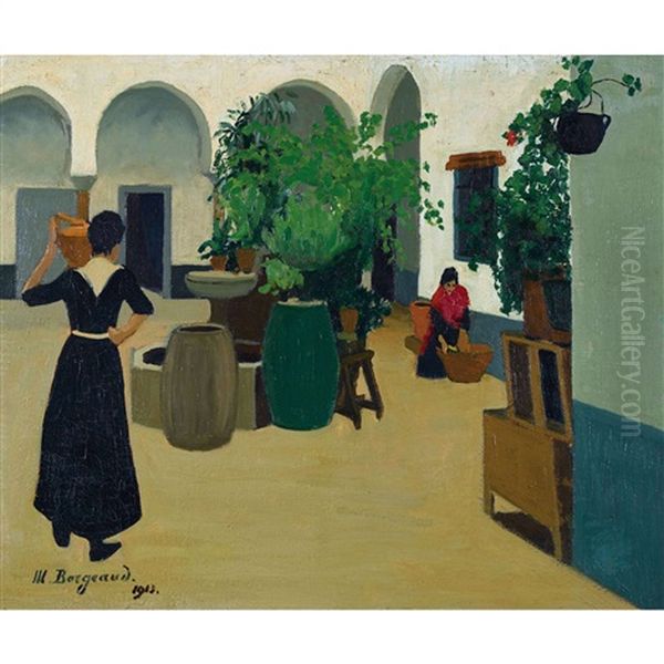 Cour Espagnole Oil Painting by Marius Borgeaud