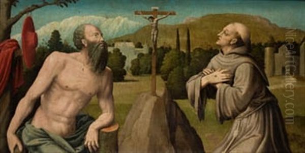 San Jeronimo Y San Francisco En Oracion Oil Painting by Juan de Borgona the Younger