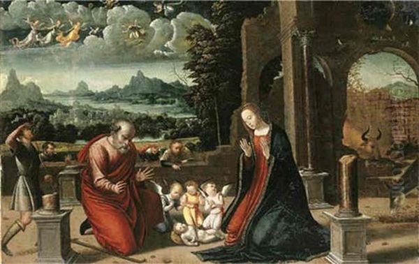 The Adoration Of The Shepherds Oil Painting by Juan de Borgona the Younger