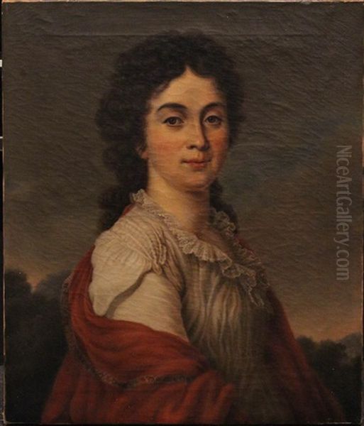 Portrait Of A Lady Oil Painting by Vladmir Lukich Borovikovsky