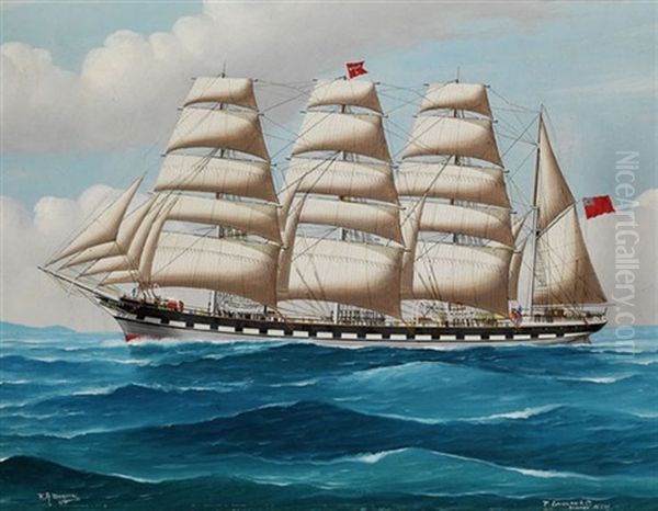 Viermastbark Colony Aus Liverpool Oil Painting by Reginald Arthur Borstel