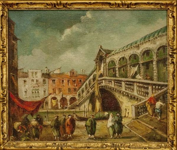 Ponte Di Rialto Oil Painting by Bosa, Eugenio