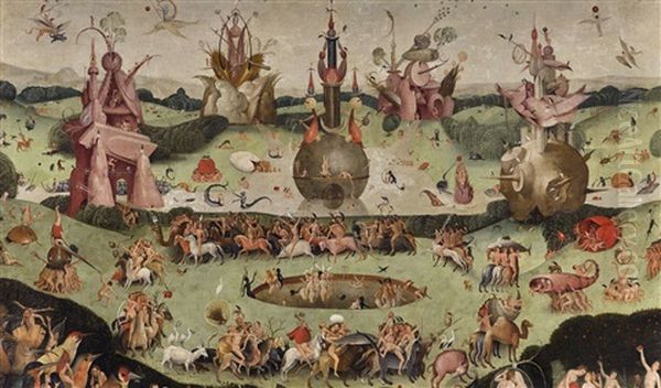 View Of Rome At The Tiber With The Castel St. Angelo Oil Painting by Hieronymous Bosch