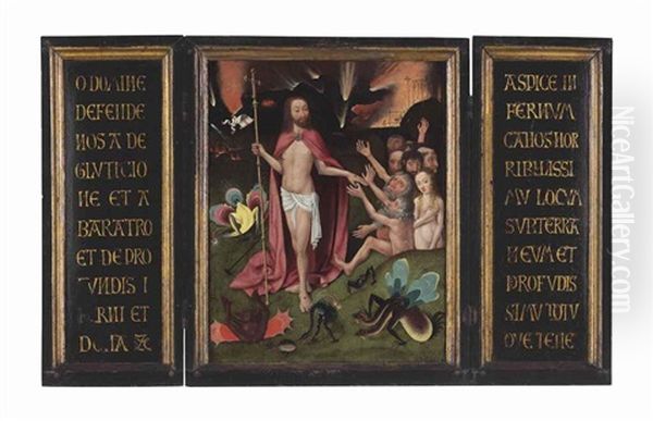 A Triptych: The Harrowing Of Hell Oil Painting by Hieronymous Bosch