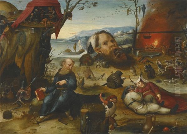 The Temptation Of Saint Anthony Oil Painting by Hieronymous Bosch