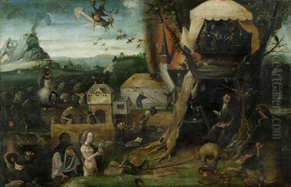 Die Versuchung Des Heiligen Antonius Oil Painting by Hieronymous Bosch