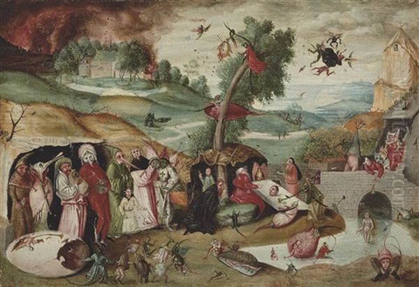 The Temptation Of Saint Anthony Oil Painting by Hieronymous Bosch