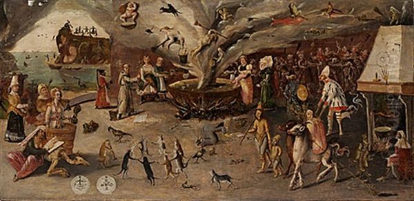 Helvetesscen Oil Painting by Hieronymous Bosch