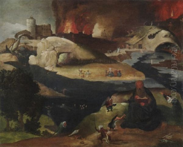 Die Versuchung Des Heiligen Antonius Oil Painting by Hieronymous Bosch