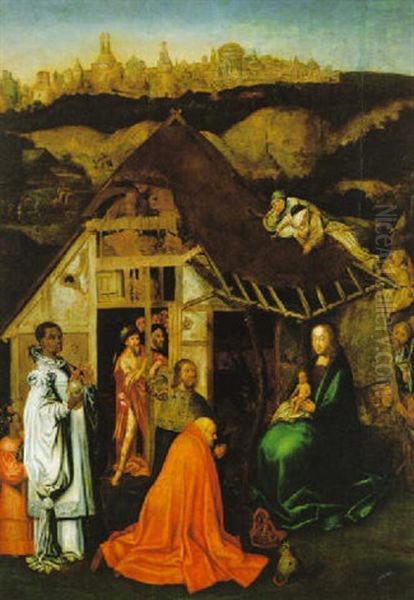 Die Anbetung Der Konige Oil Painting by Hieronymous Bosch