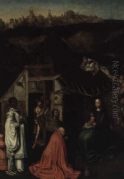 Anbetung Der Hl. Drei Konige Oil Painting by Hieronymous Bosch