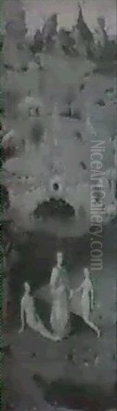 El Jardin De Las Delicias Oil Painting by Hieronymous Bosch