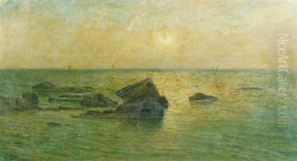 Marina Ligure Oil Painting by Giacinto Corsi Di Bognasco