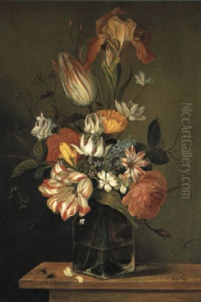 Blumenstraus In Einer Glasvase Oil Painting by Ambrosius the Younger Bosschaert